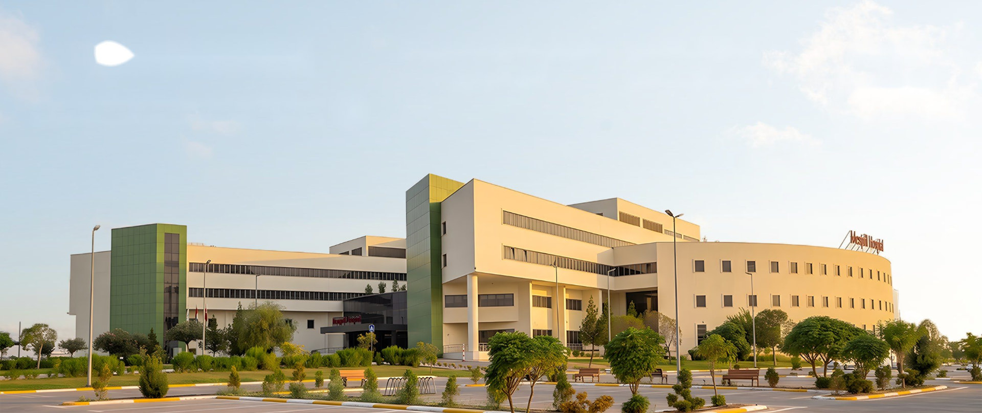 Majidi Hospital campus at golden hour